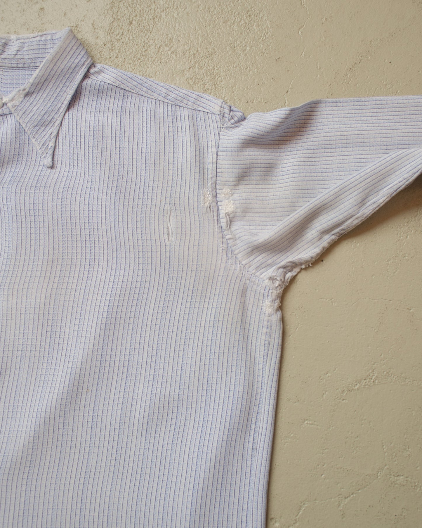 1930s German distressed Spearpoint Shirt blue - M