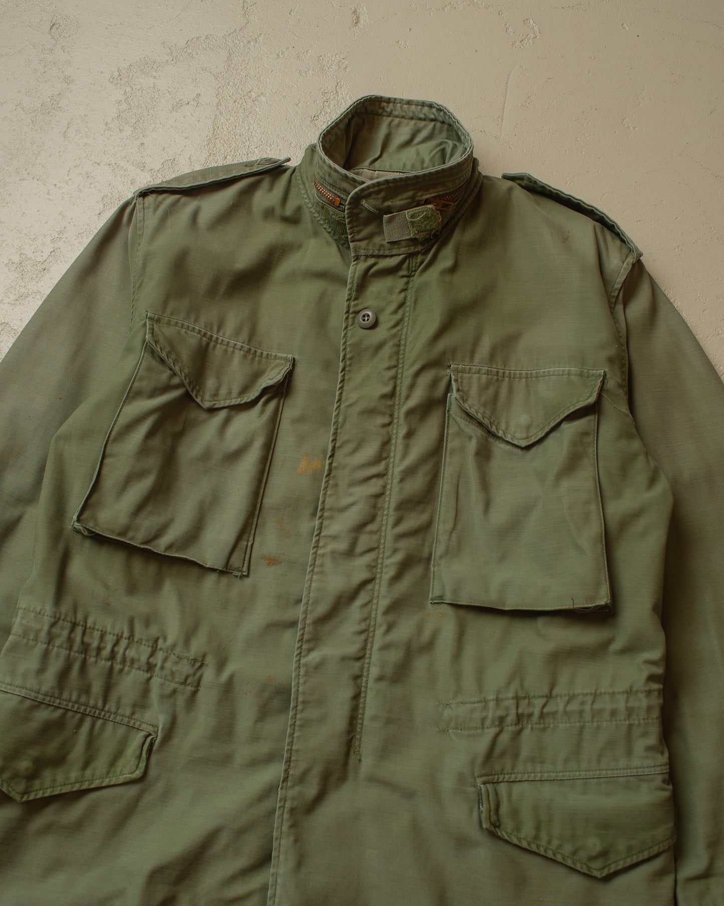 1980s Faded US Army M65 Field Jacket green - L