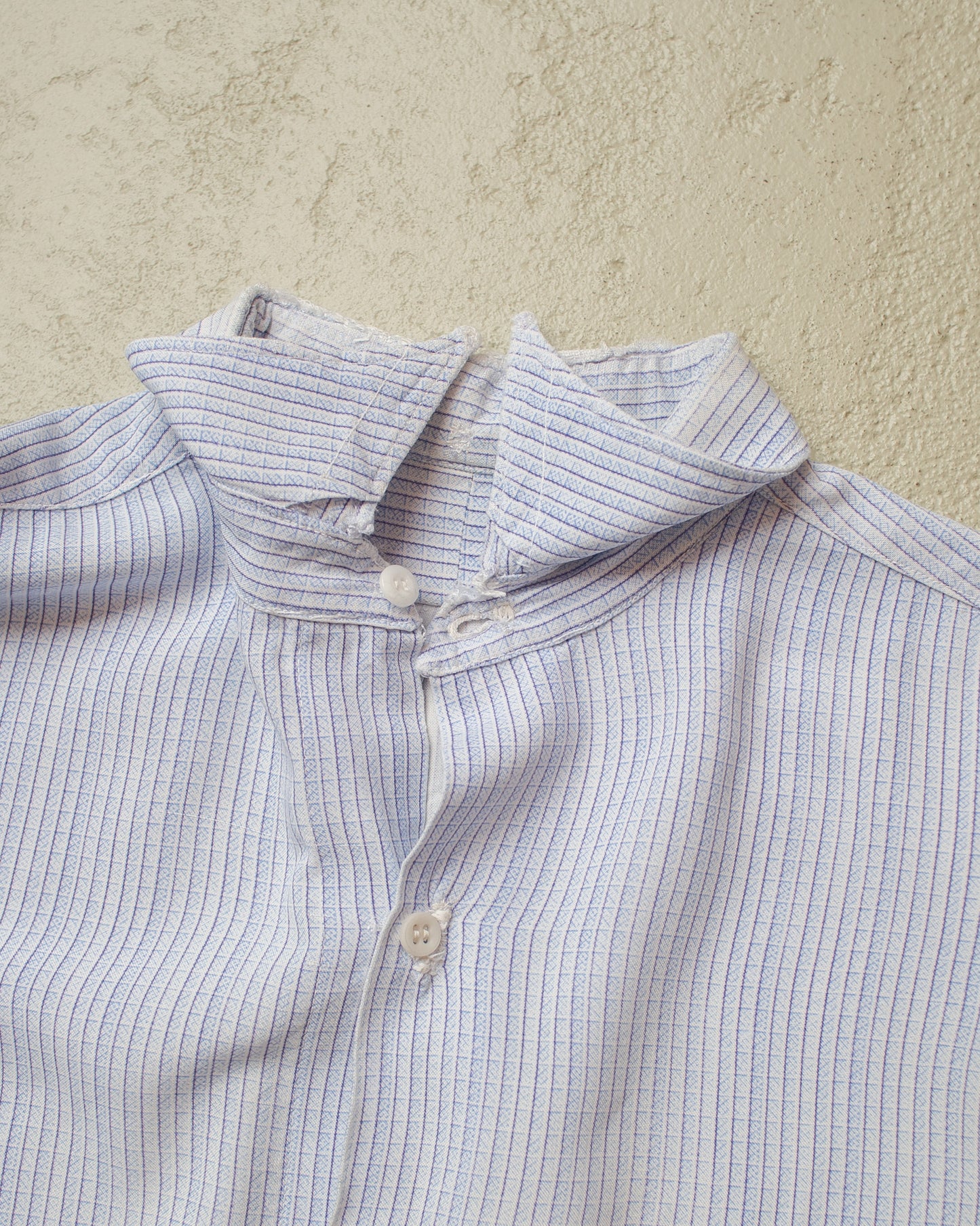 1930s German distressed Spearpoint Shirt blue - M