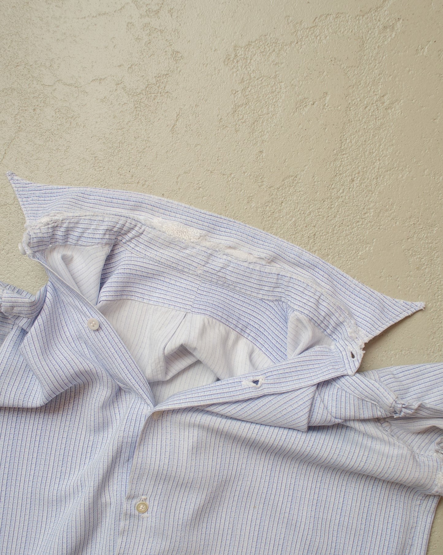 1930s German distressed Spearpoint Shirt blue - M