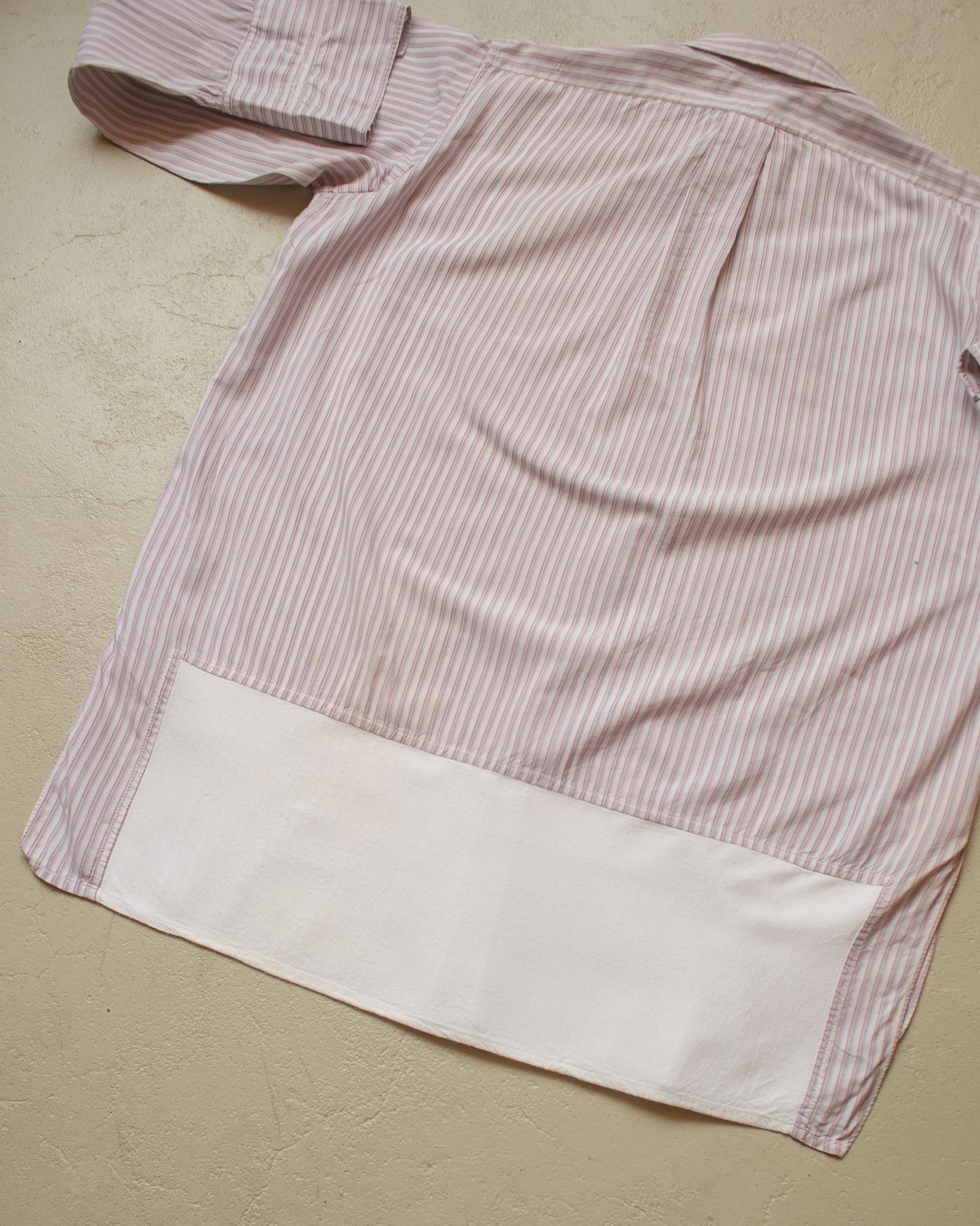 1930s/40s German striped Shirt white/burgundy - M/L