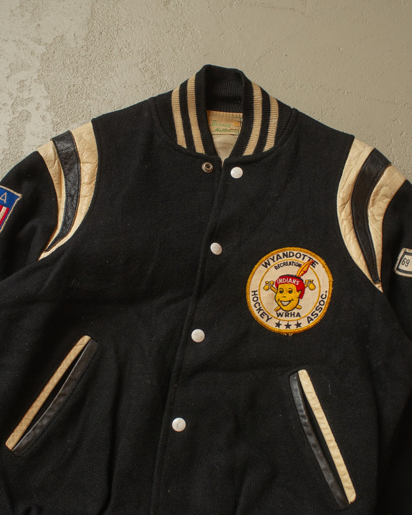 1960s Holloway Wool Varsity Jacket black - S