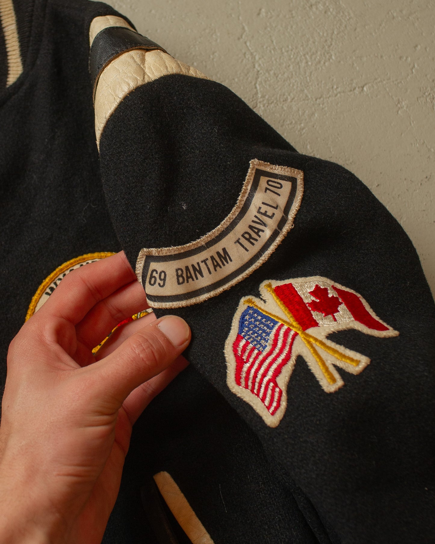 1960s Holloway Wool Varsity Jacket black - S