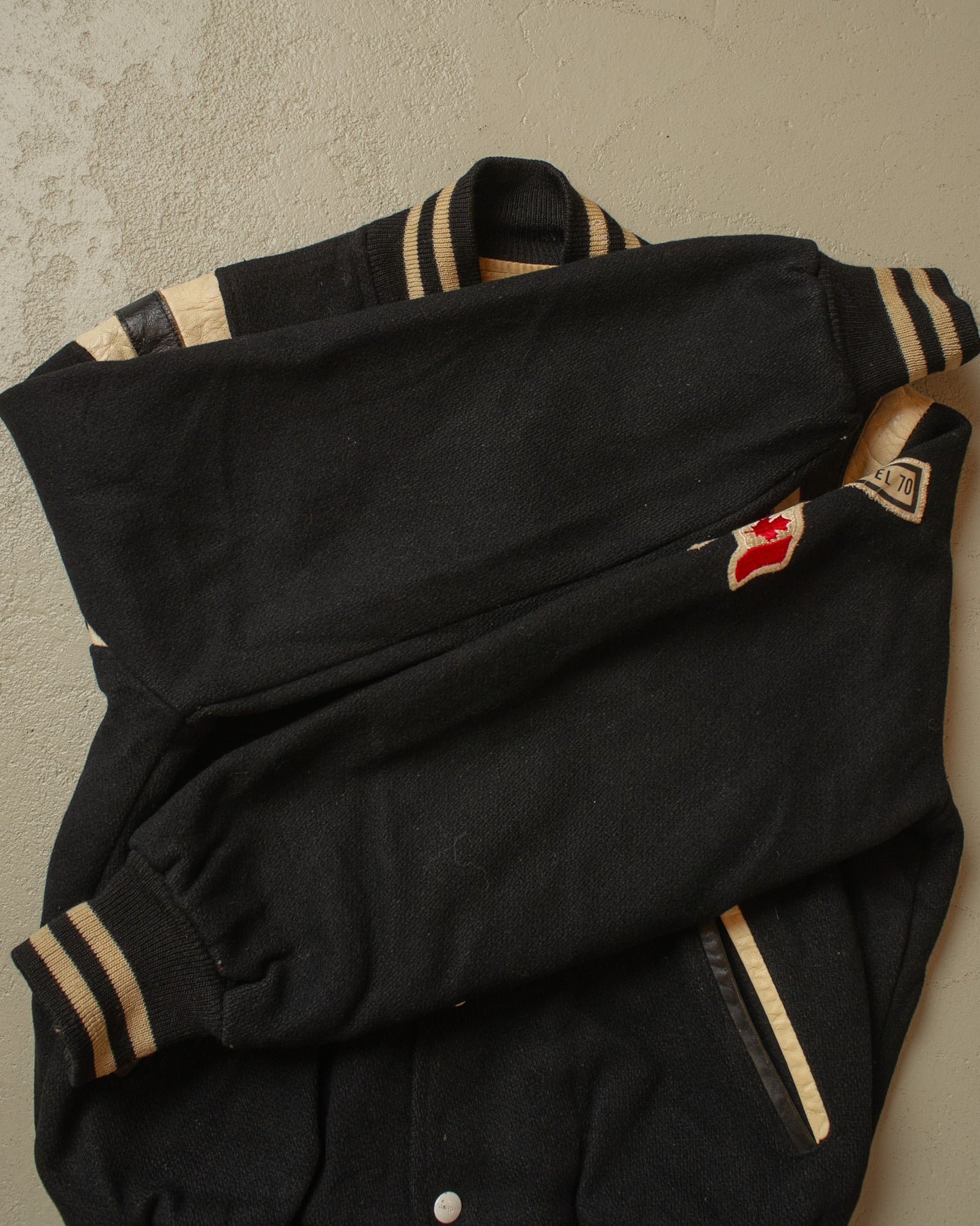 1960s Holloway Wool Varsity Jacket black - S