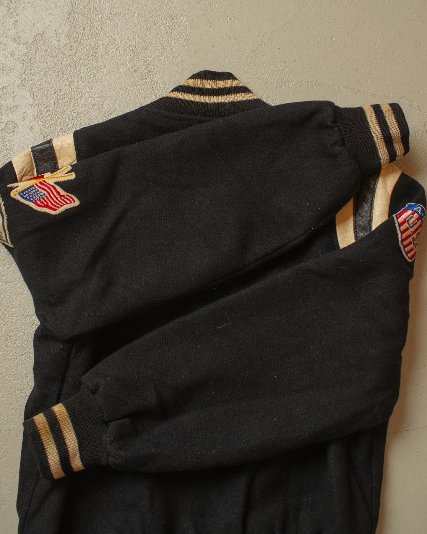 1960s Holloway Wool Varsity Jacket black - S