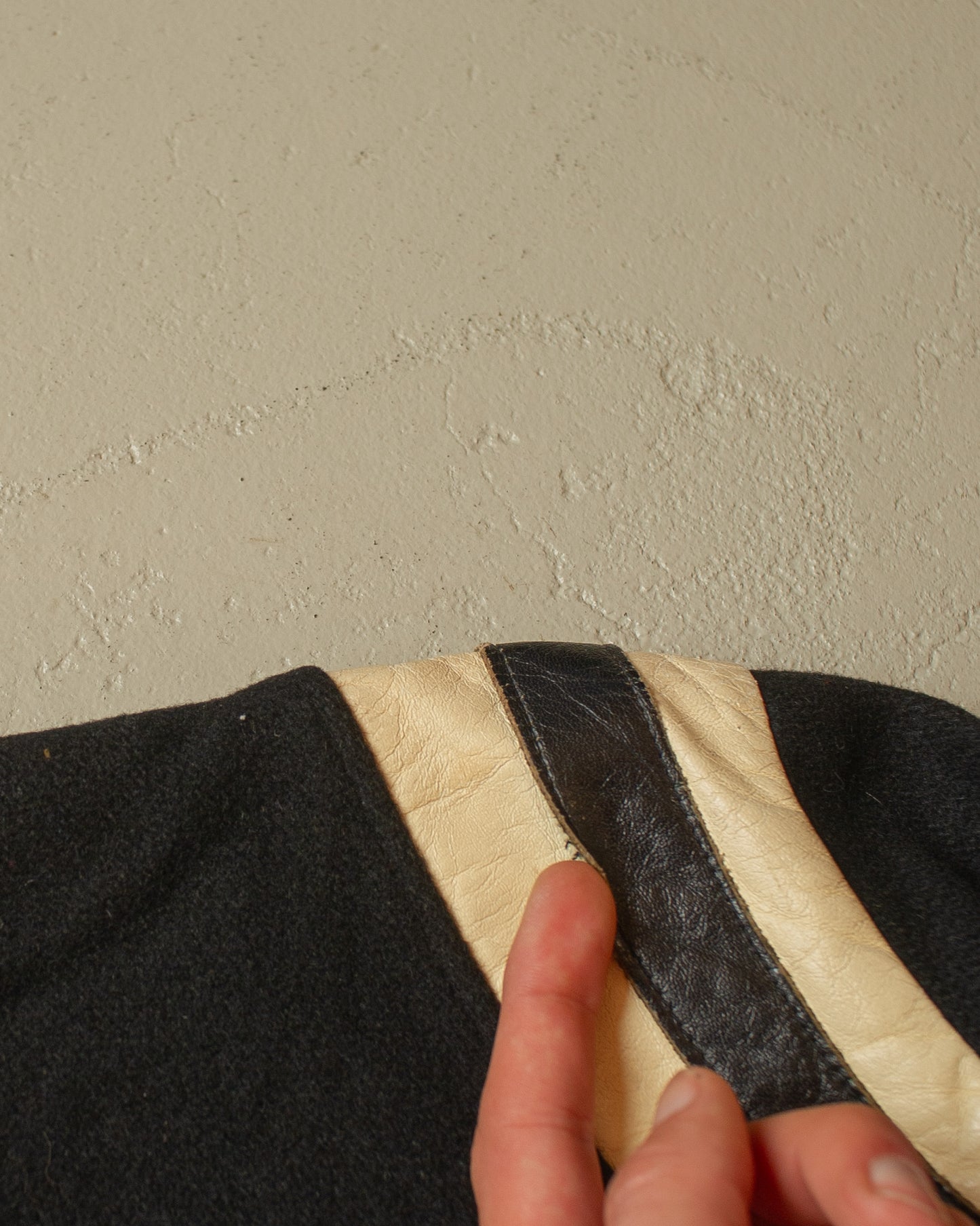 1960s Holloway Wool Varsity Jacket black - S