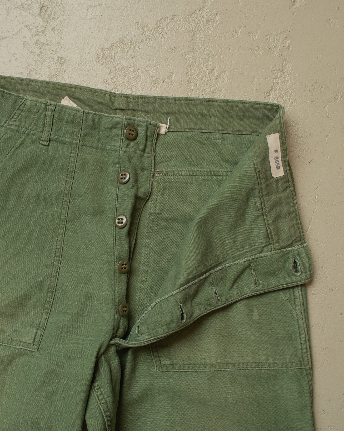 1960/70s US Military OG-107 Baker Pants green - W32 L29