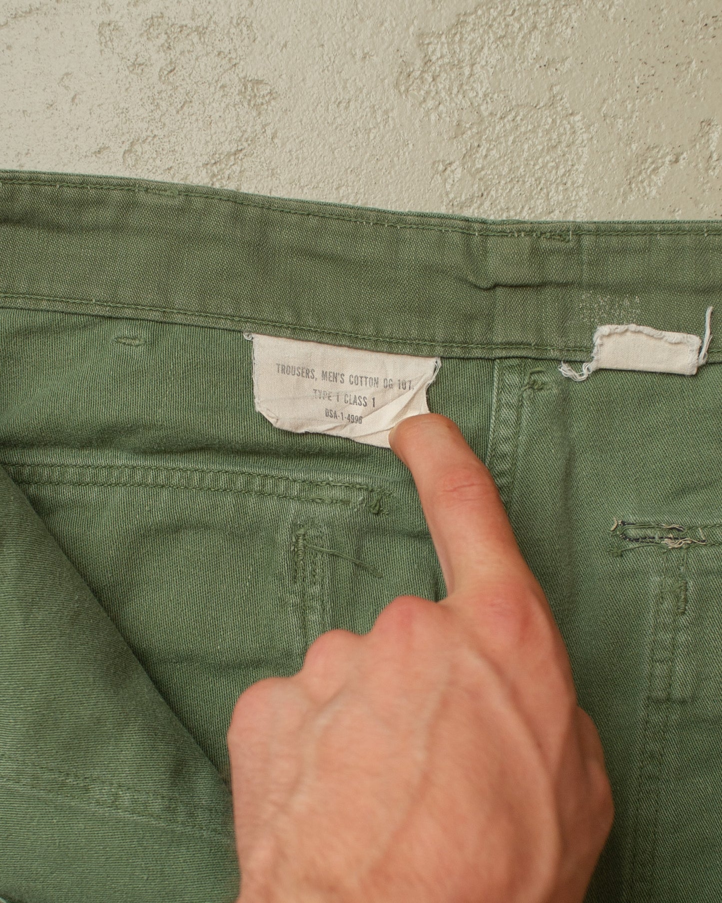 1960/70s US Military OG-107 Baker Pants green - W32 L29