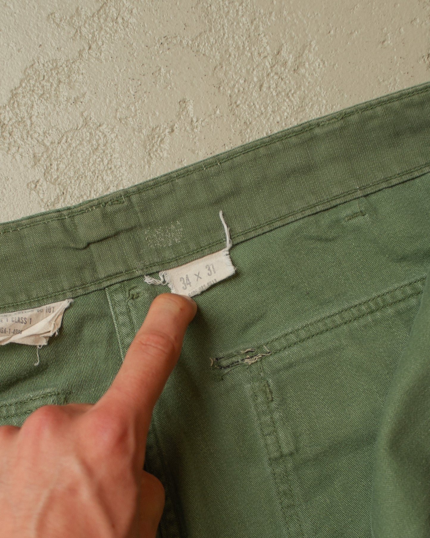 1960/70s US Military OG-107 Baker Pants green - W32 L29