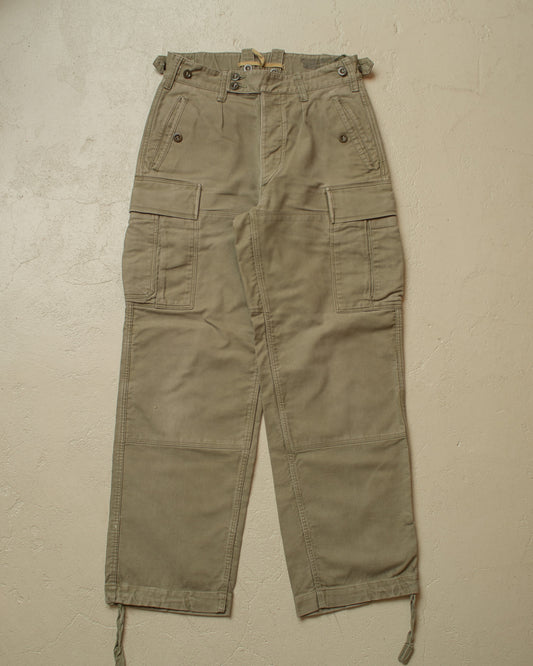 1960s German Bundeswehr Moleskin Field Pants khaki - W28,5 L29,5