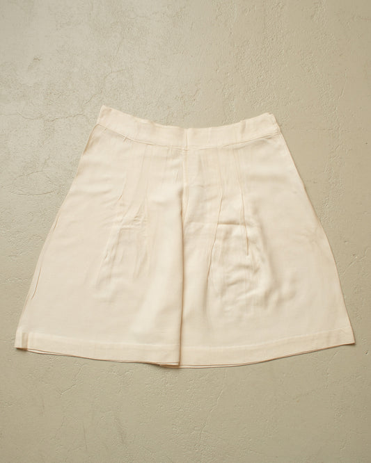ca. 1930s/40s Womens German Cotton Wide Leg Shorts white - W25,5