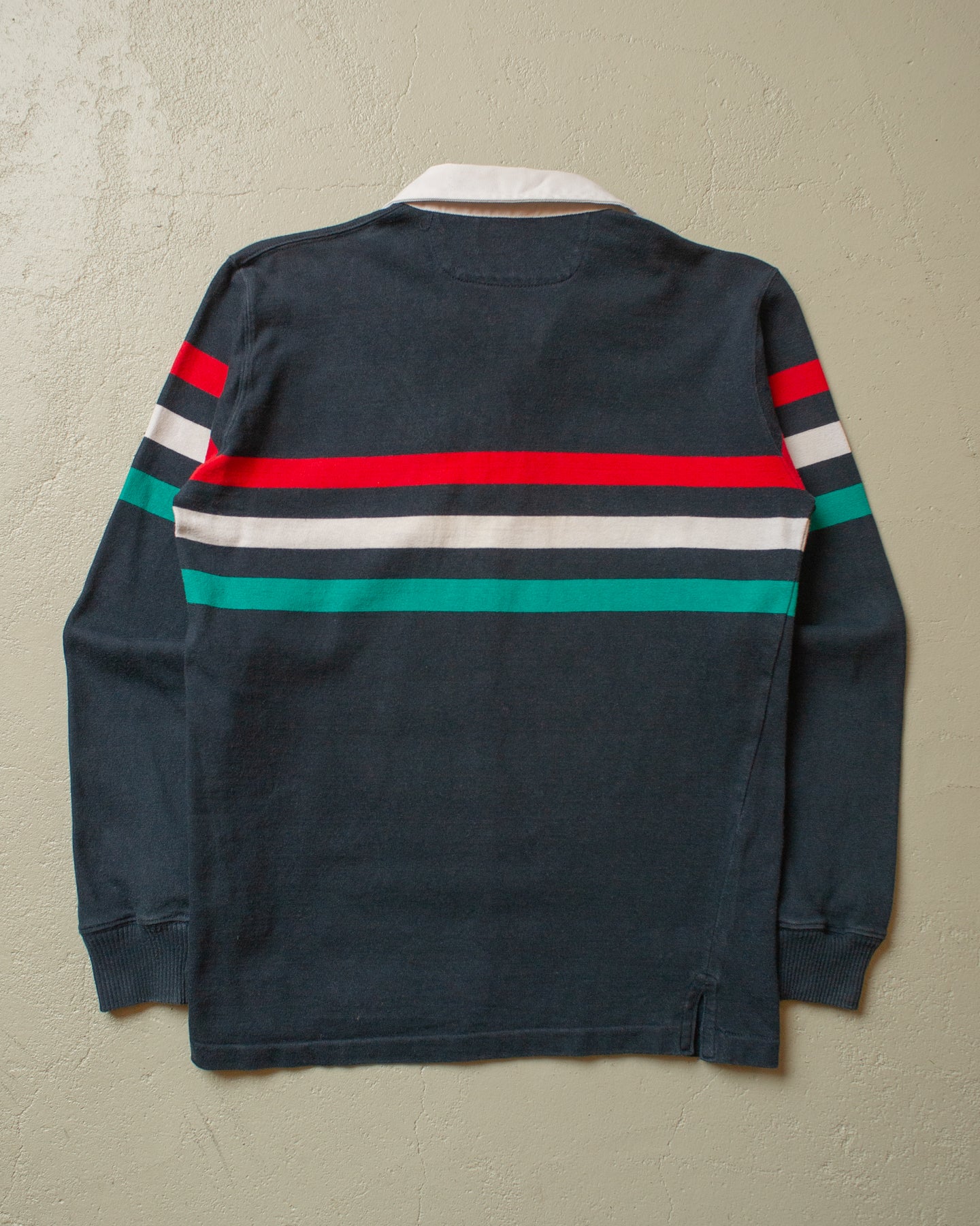 1980s St. Johns Bay striped Rugby Shirt navyblue - S/M