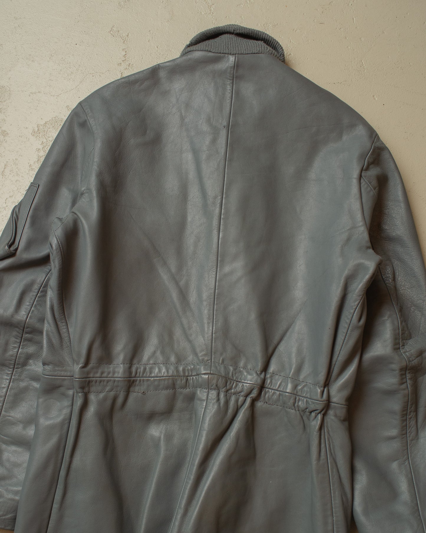 1970s German Leather Flight Coverall grey - S/M