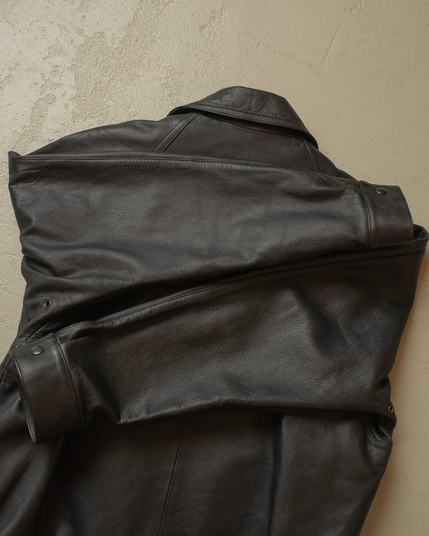 1997 Polizei lined Leather Jacket black - L