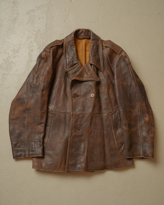 1940s/50s Biker Leather Jacket brown - S