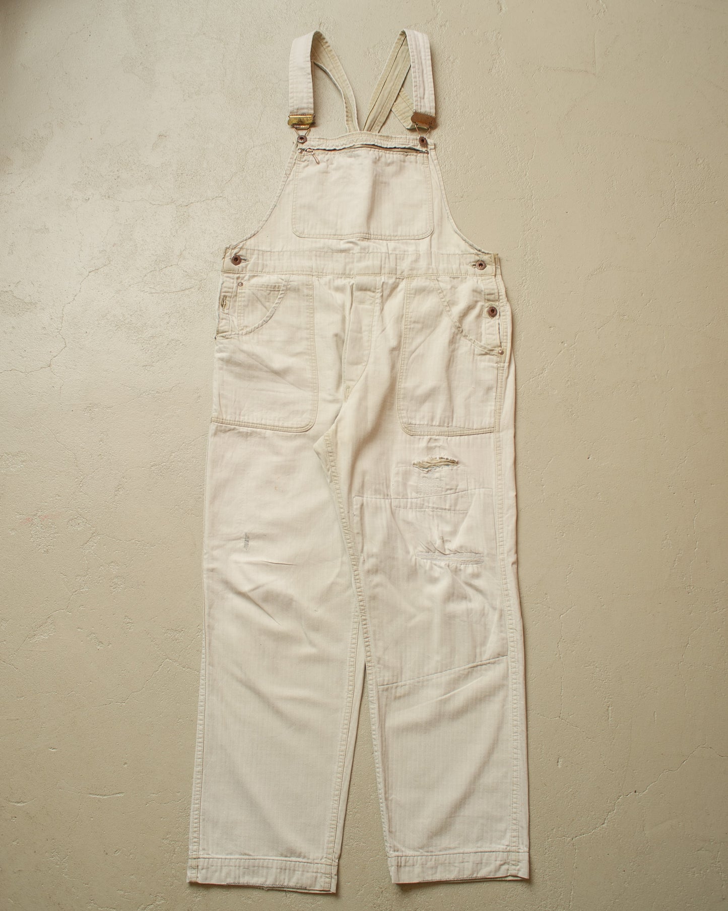1960s German repaired Work Overall white - M