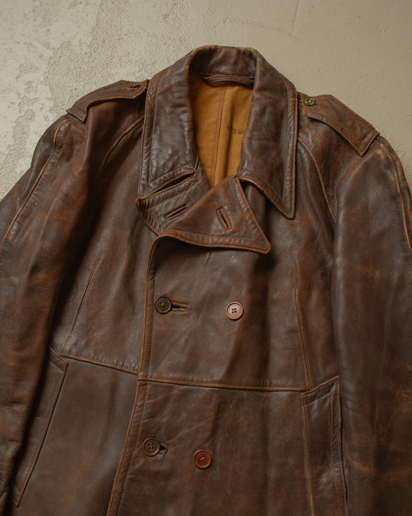 1940s/50s Biker Leather Jacket brown - S