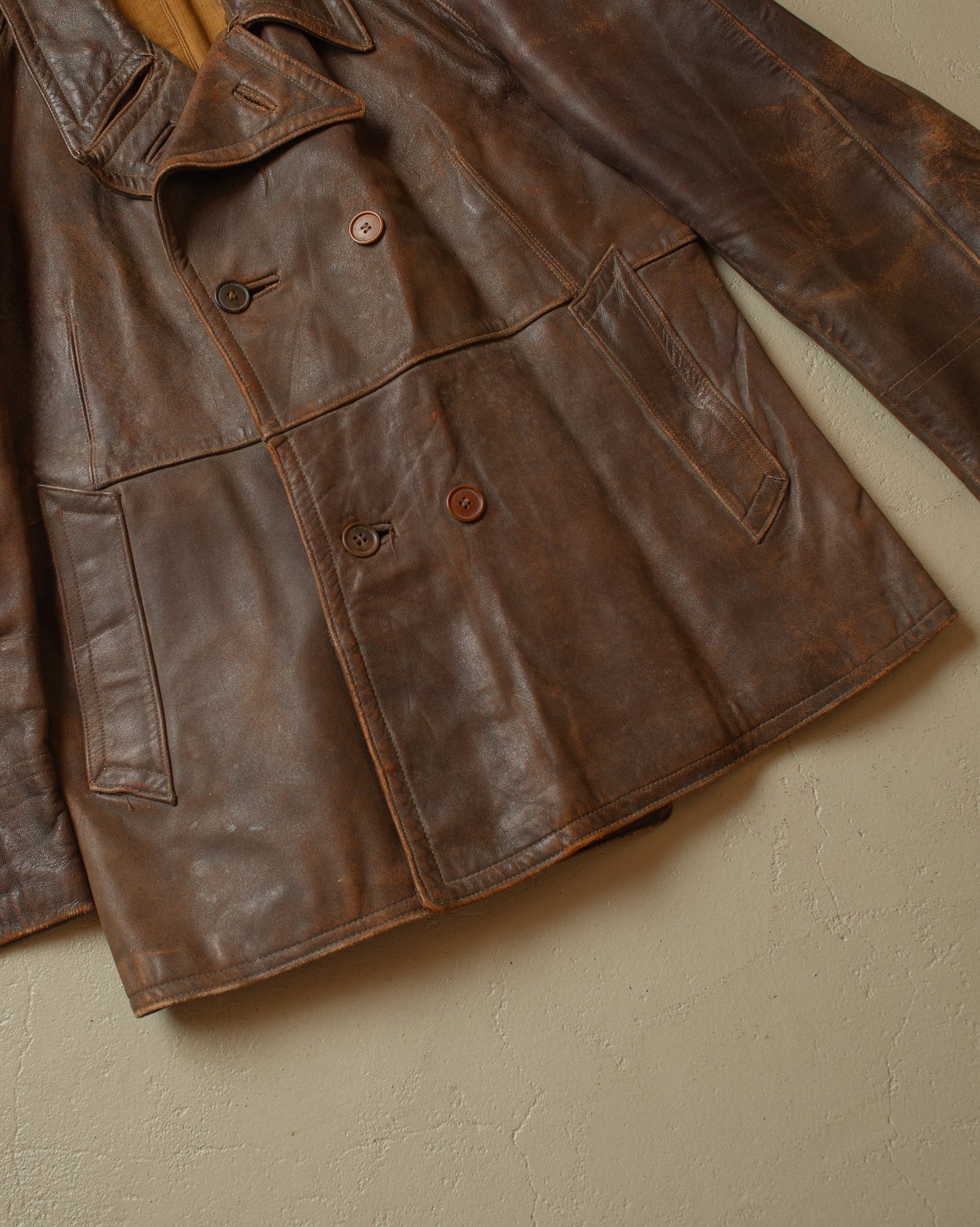 1940s/50s Biker Leather Jacket brown - S