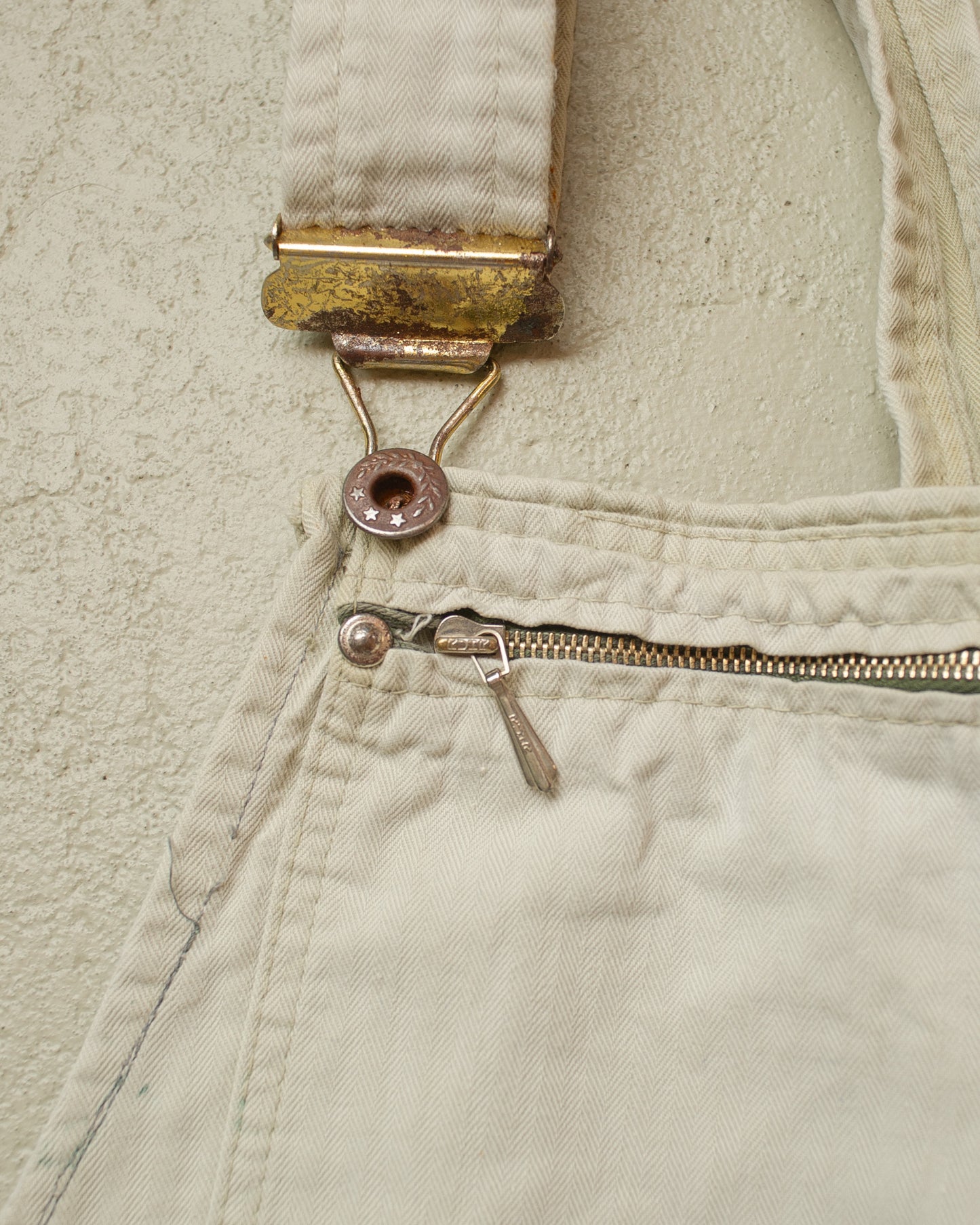 1960s German repaired Work Overall white - M