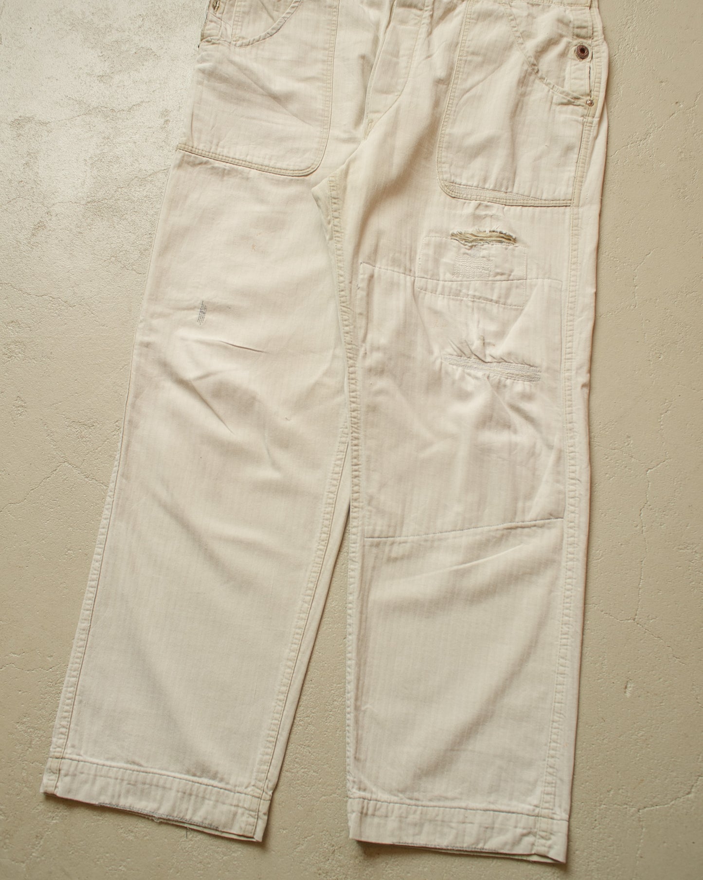 1960s German repaired Work Overall white - M