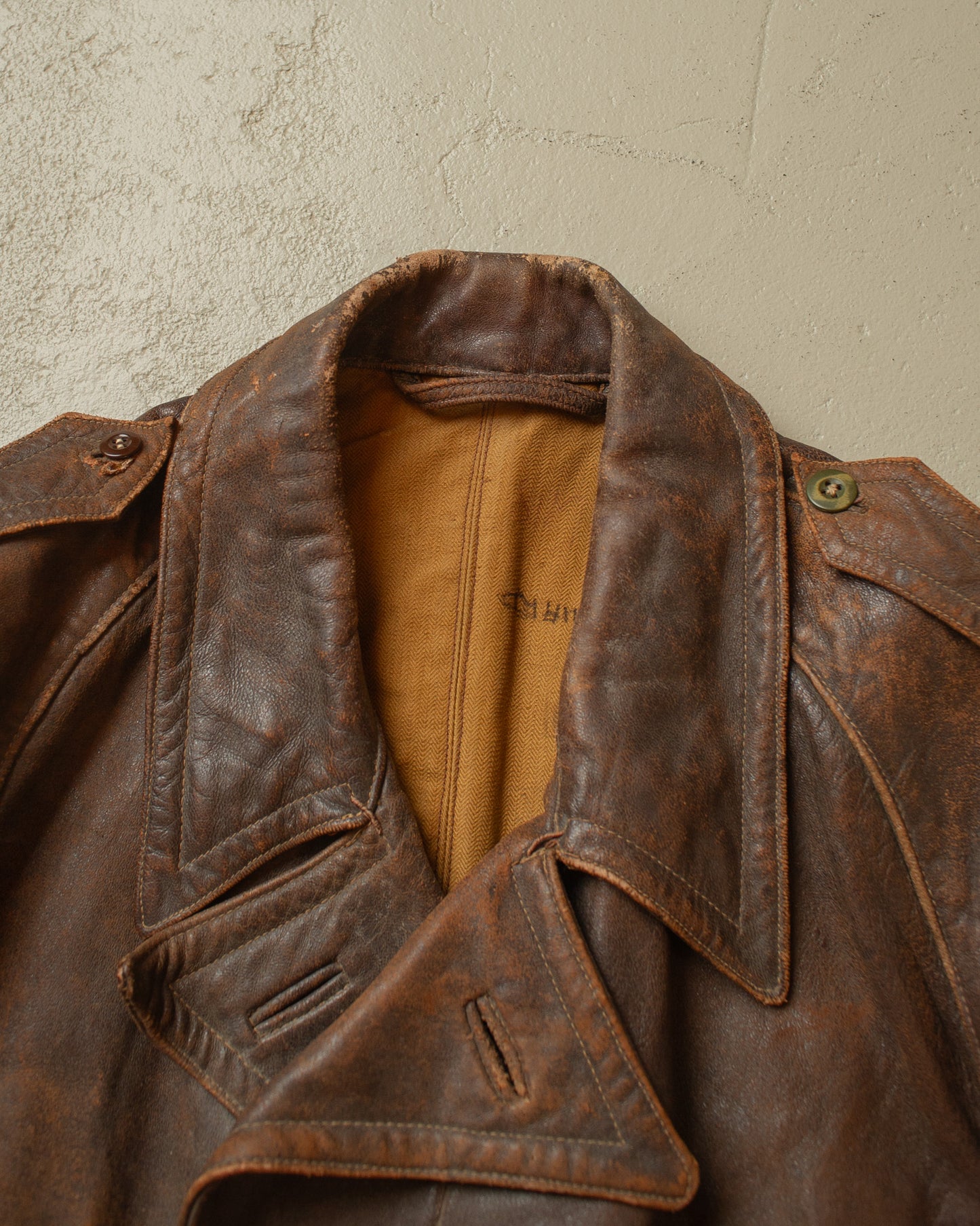 1940s/50s Biker Leather Jacket brown - S