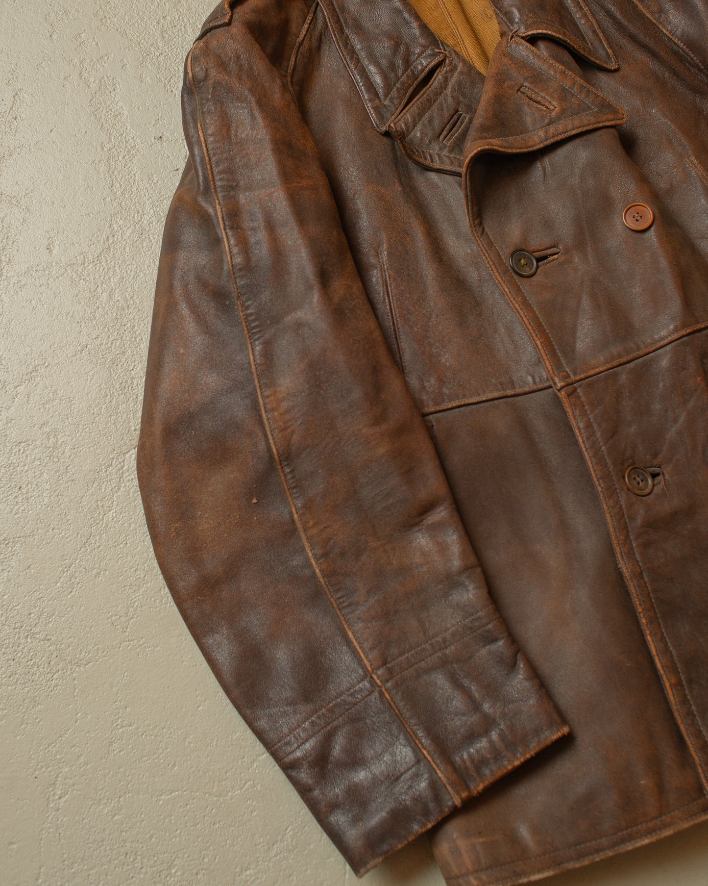 1940s/50s Biker Leather Jacket brown - S