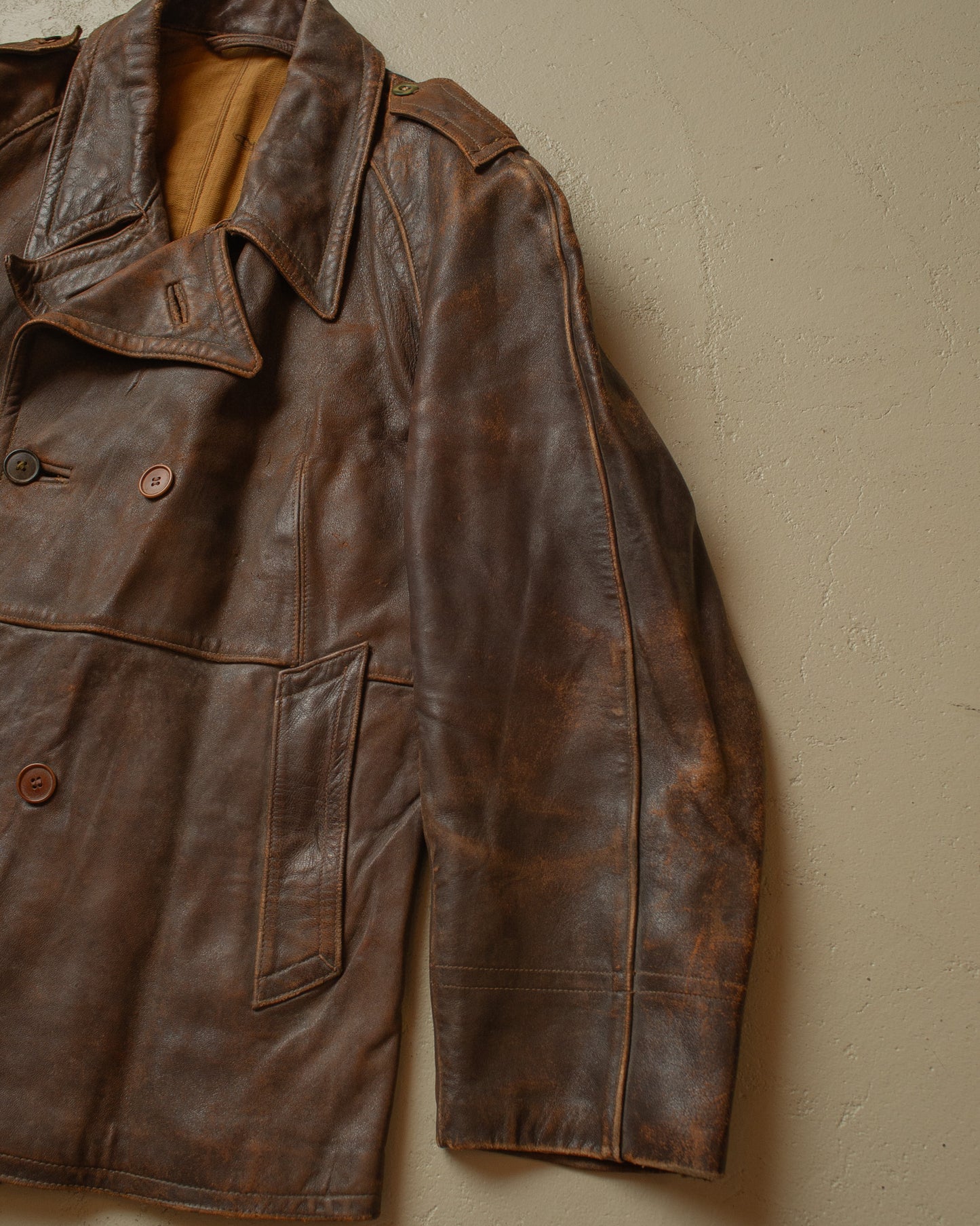 1940s/50s Biker Leather Jacket brown - S