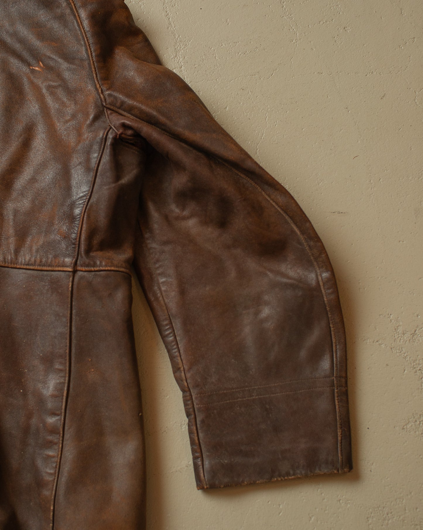 1940s/50s Biker Leather Jacket brown - S