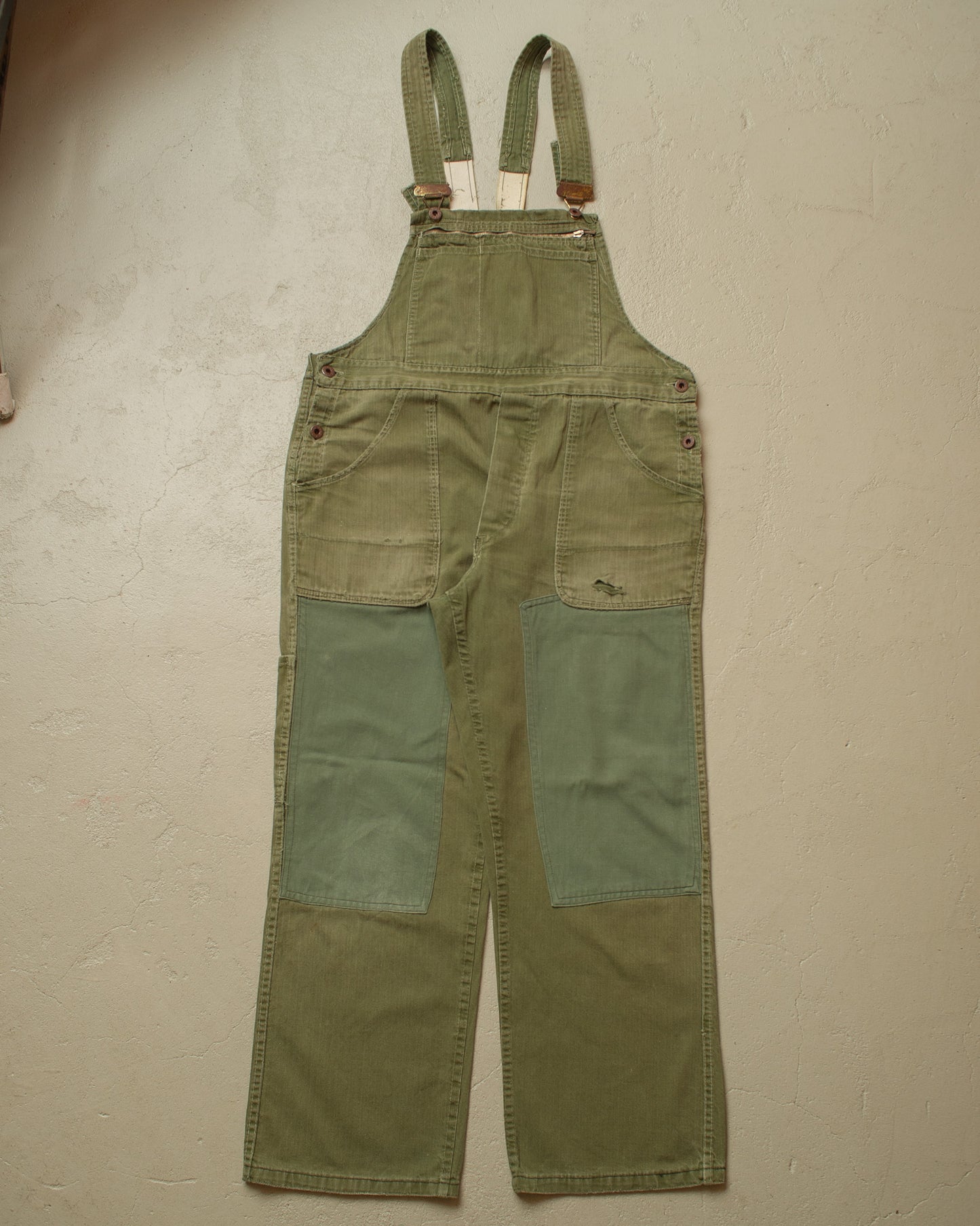 1960s German repaired Work Overall green - M/L