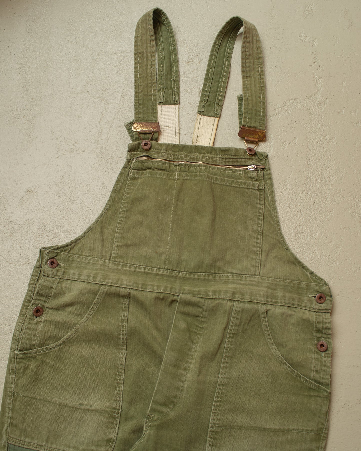 1960s German repaired Work Overall green - M/L