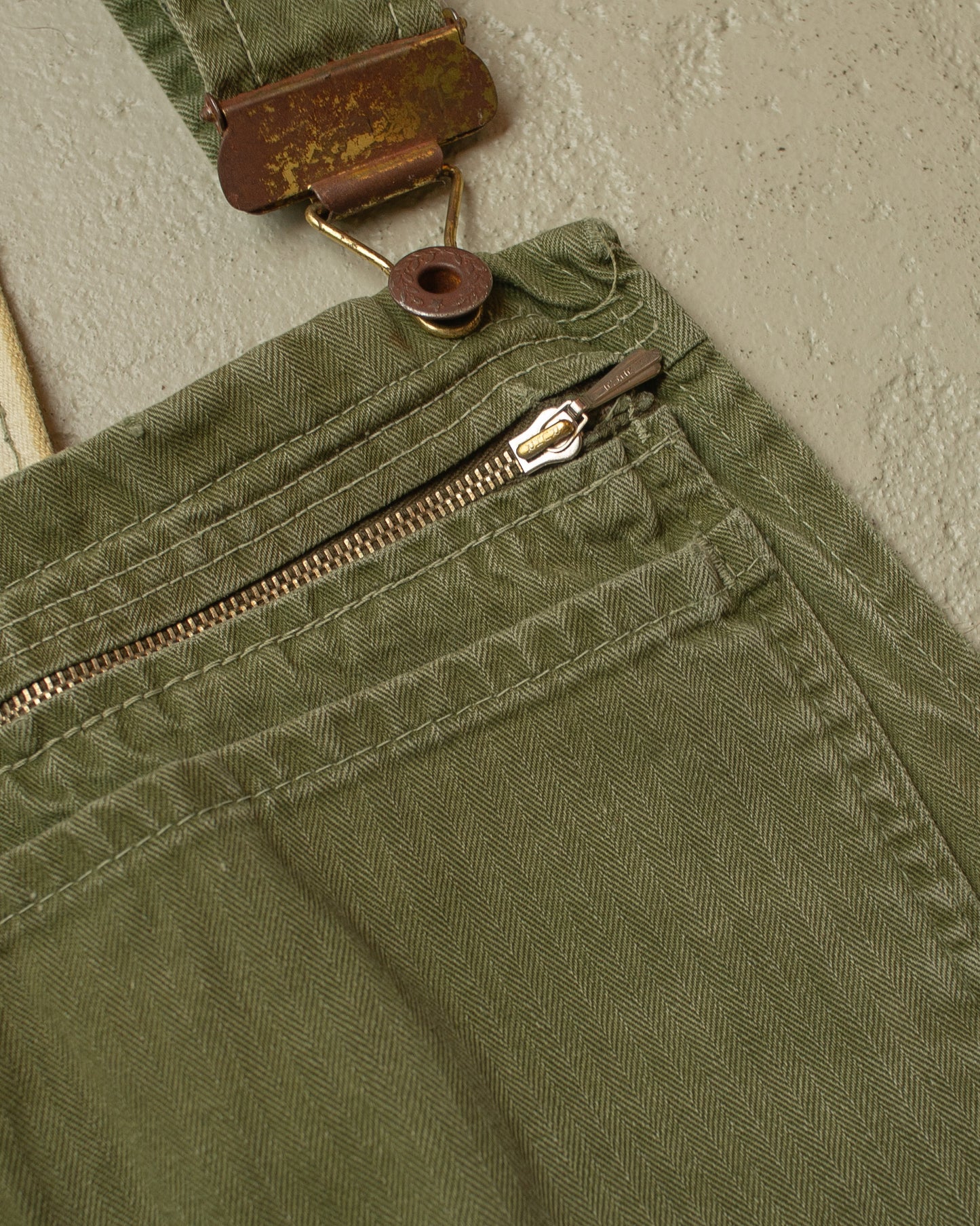 1960s German repaired Work Overall green - M/L