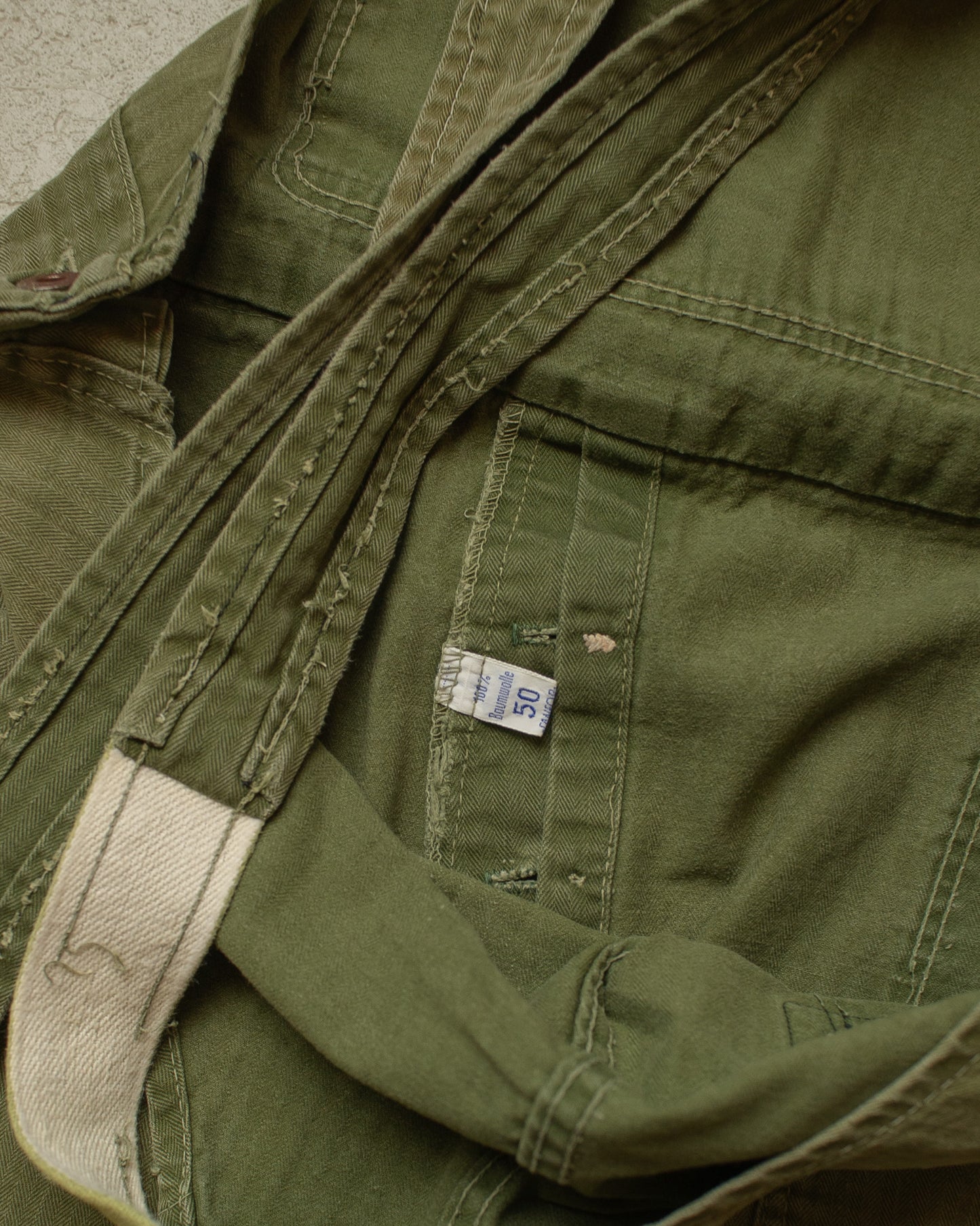 1960s German repaired Work Overall green - M/L