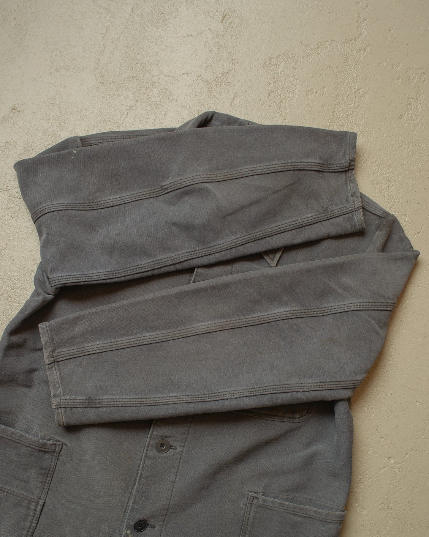 1960s/70s German Faded Moleskin Work Jacket grey - L