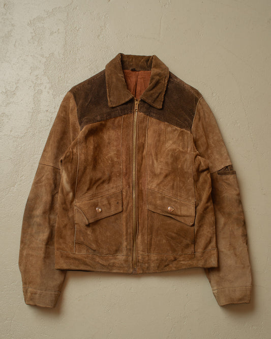 1970s German Suede Leather Jacket brown - S/M