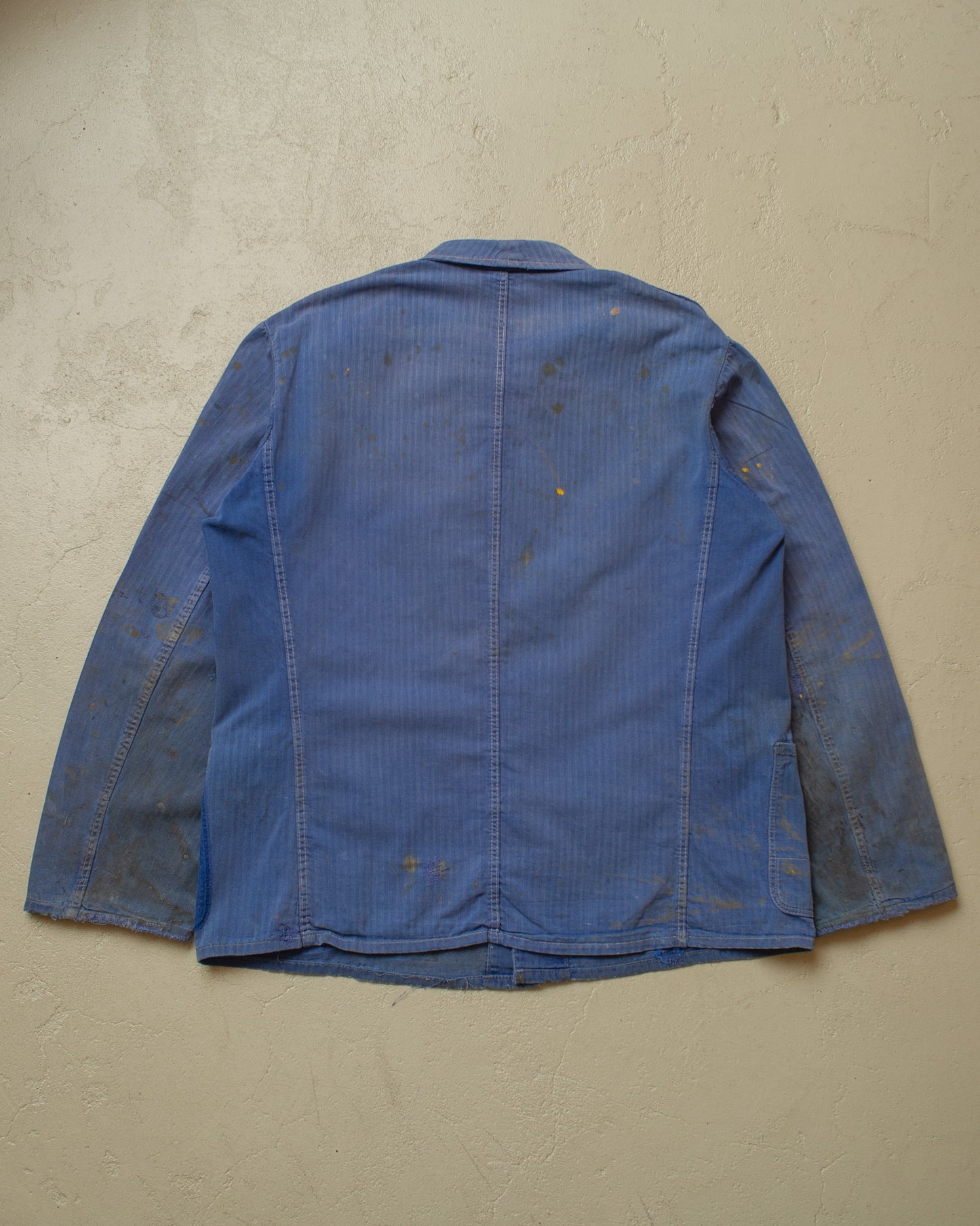 1960s/70s German Faded Herringbone Twill Work Jacket blue - L