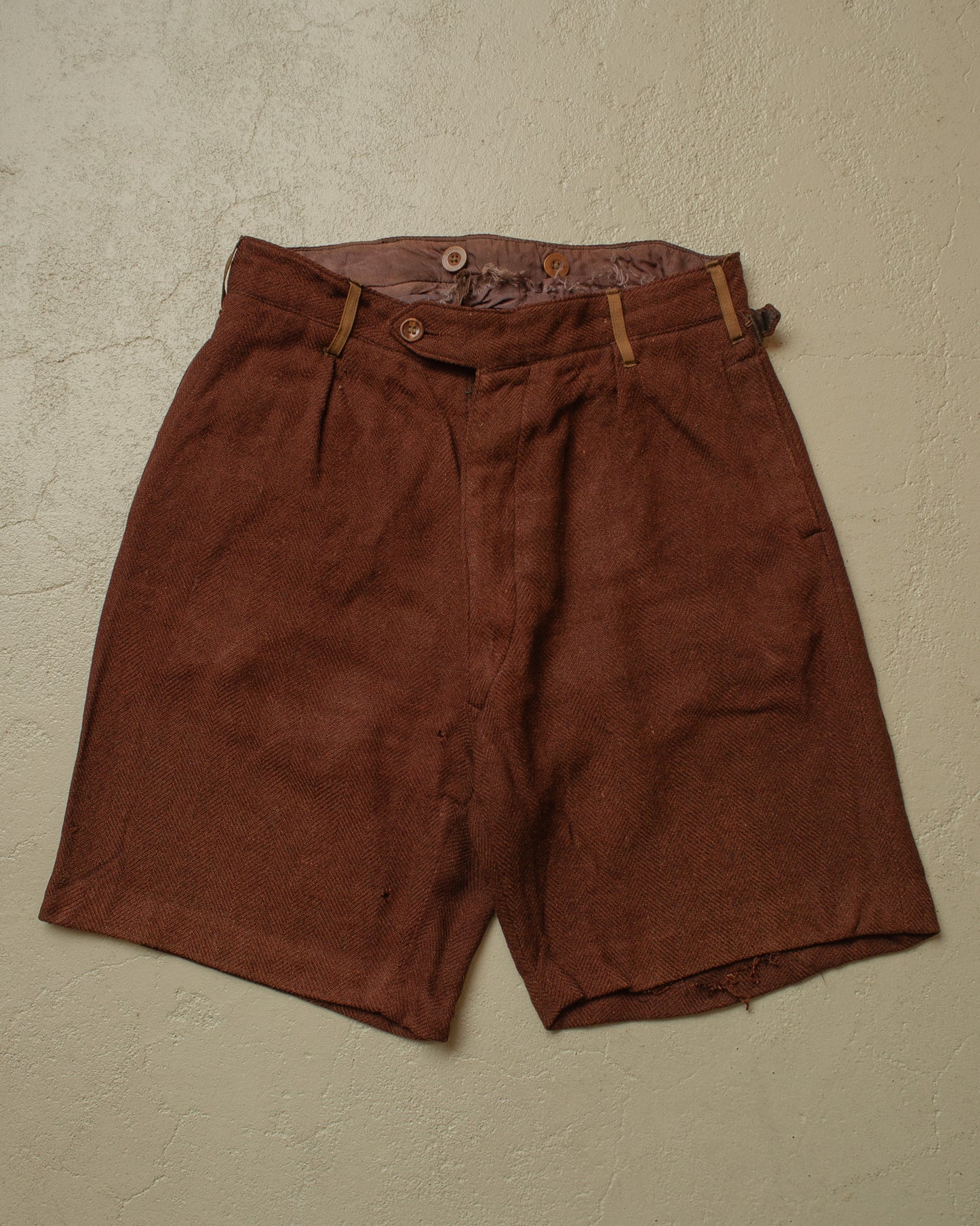 1930s German Wool Suit Shorts brown - W26,5