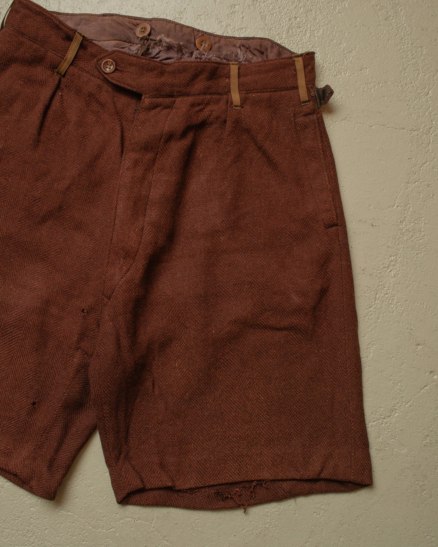1930s German Wool Suit Shorts brown - W26,5