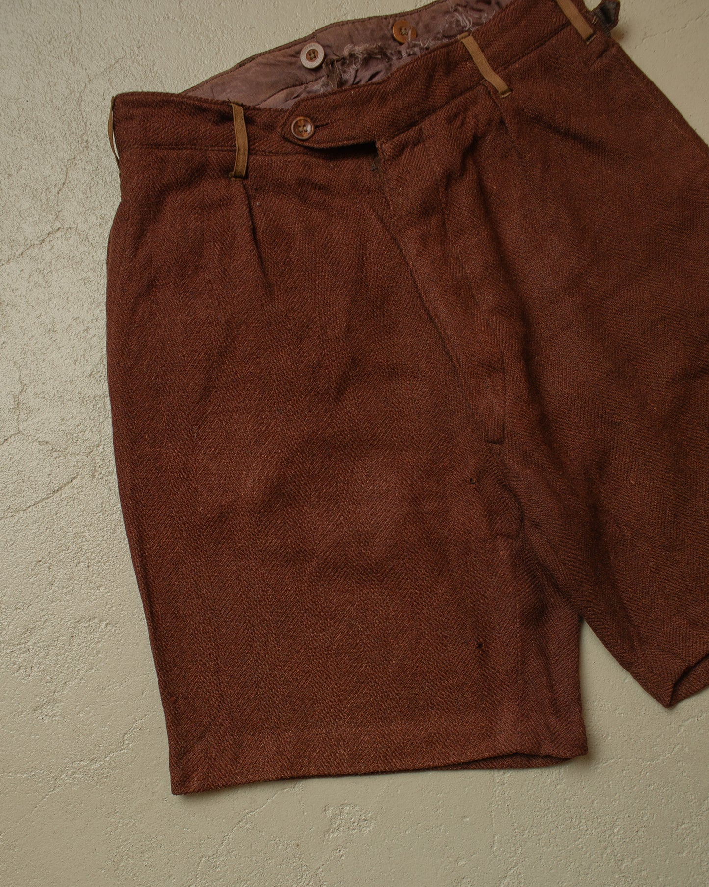 1930s German Wool Suit Shorts brown - W26,5