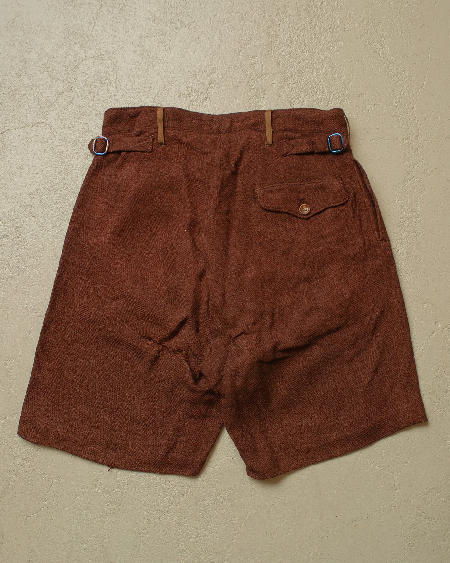 1930s German Wool Suit Shorts brown - W26,5