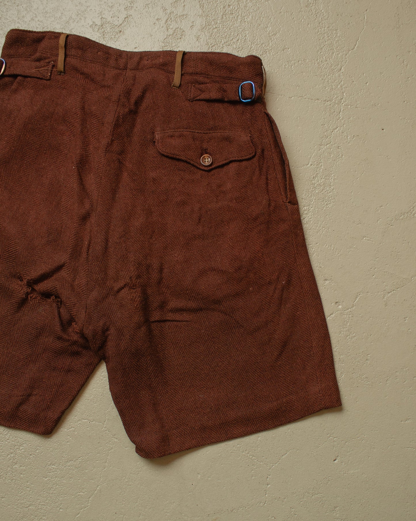 1930s German Wool Suit Shorts brown - W26,5