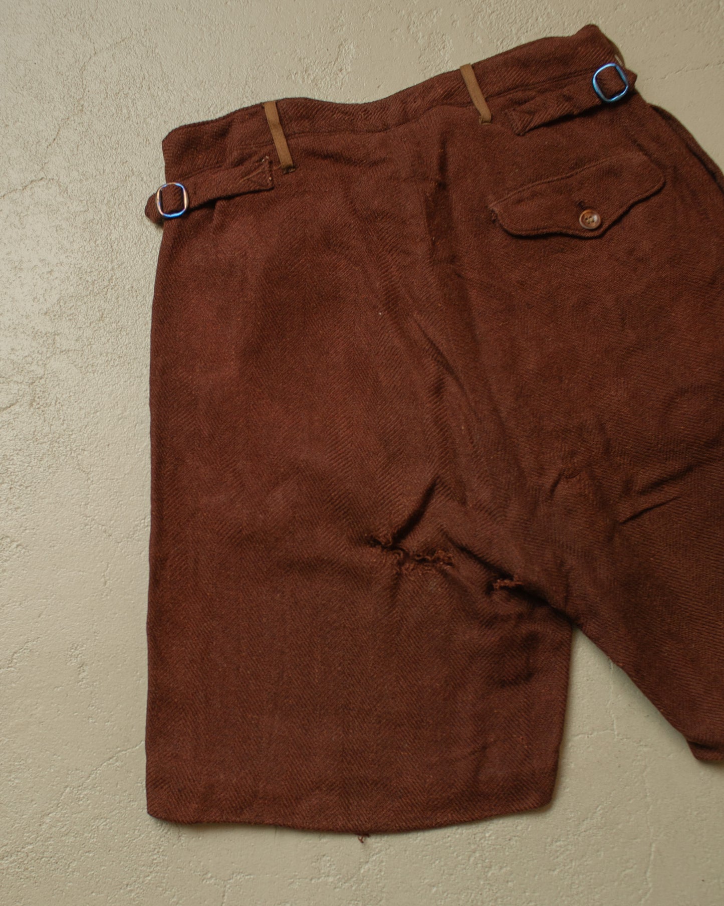 1930s German Wool Suit Shorts brown - W26,5