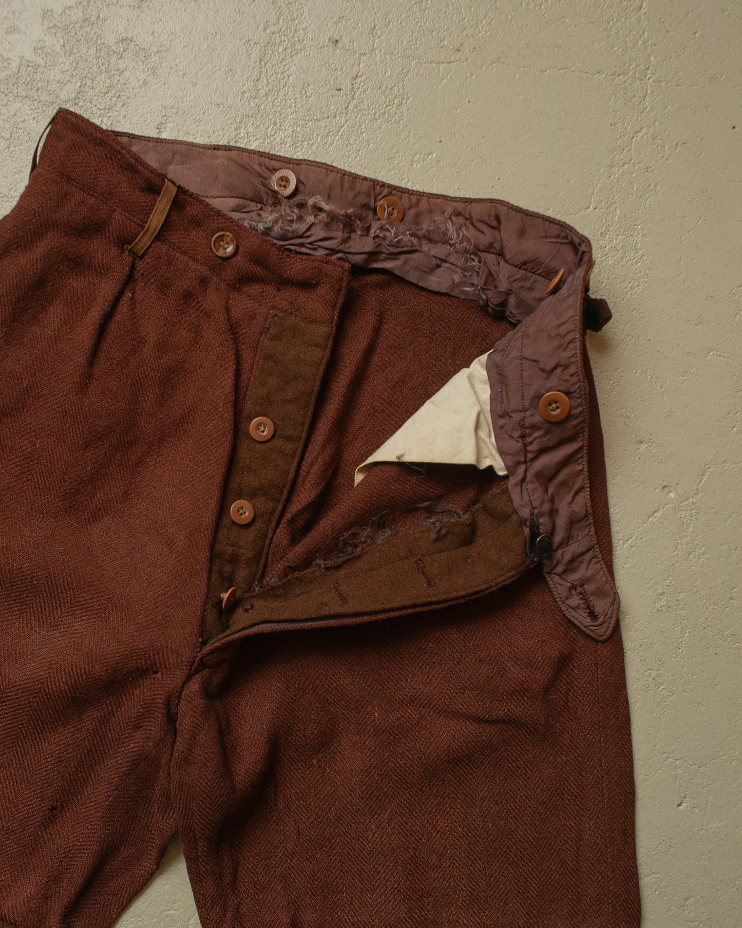 1930s German Wool Suit Shorts brown - W26,5