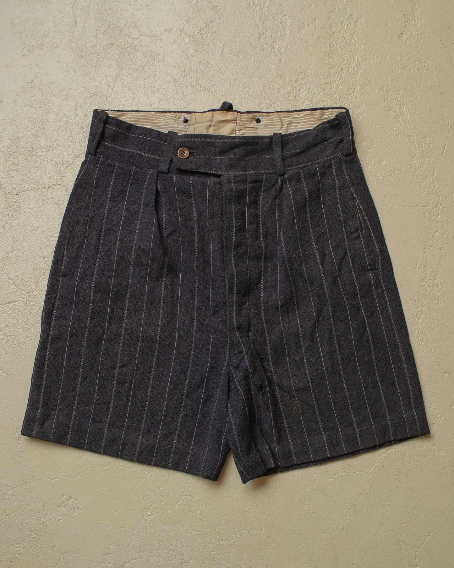 1930s German pinstriped Suit Shorts navyblue - W27,5