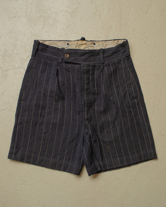 1930s German pinstriped Suit Shorts navyblue - W27,5