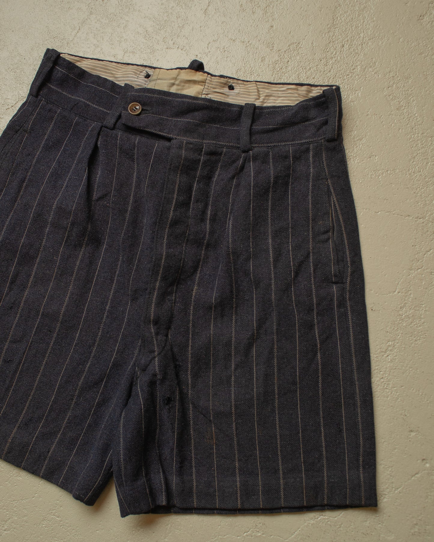 1930s German pinstriped Suit Shorts navyblue - W27,5