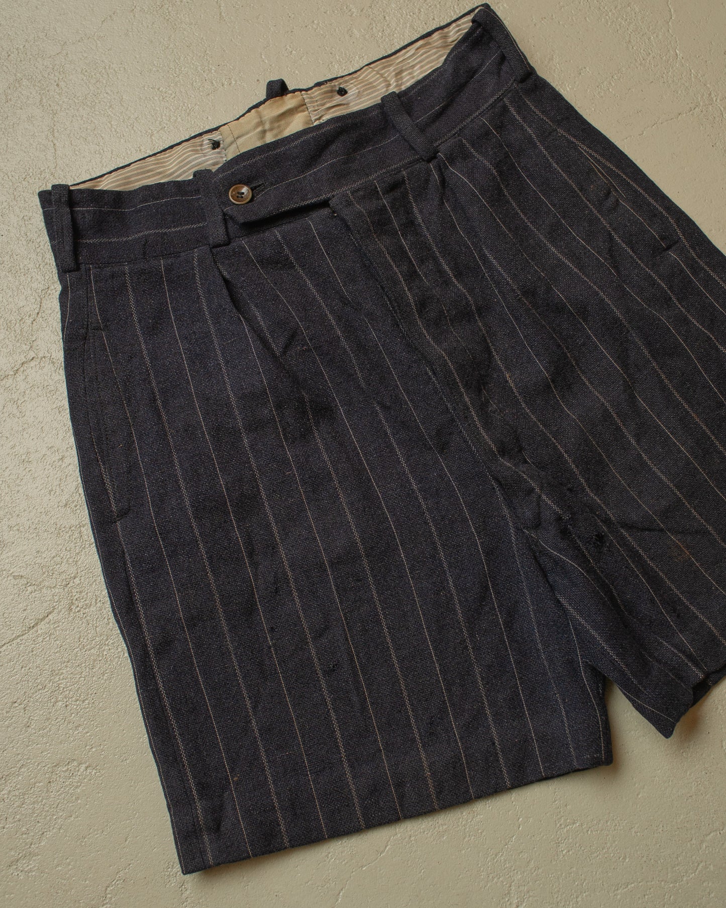 1930s German pinstriped Suit Shorts navyblue - W27,5