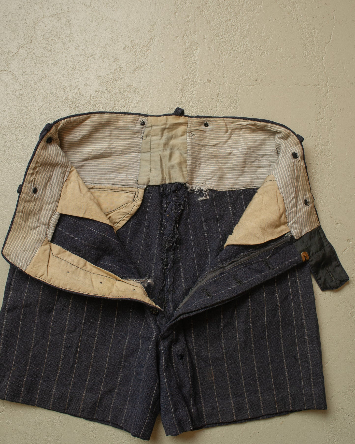 1930s German pinstriped Suit Shorts navyblue - W27,5