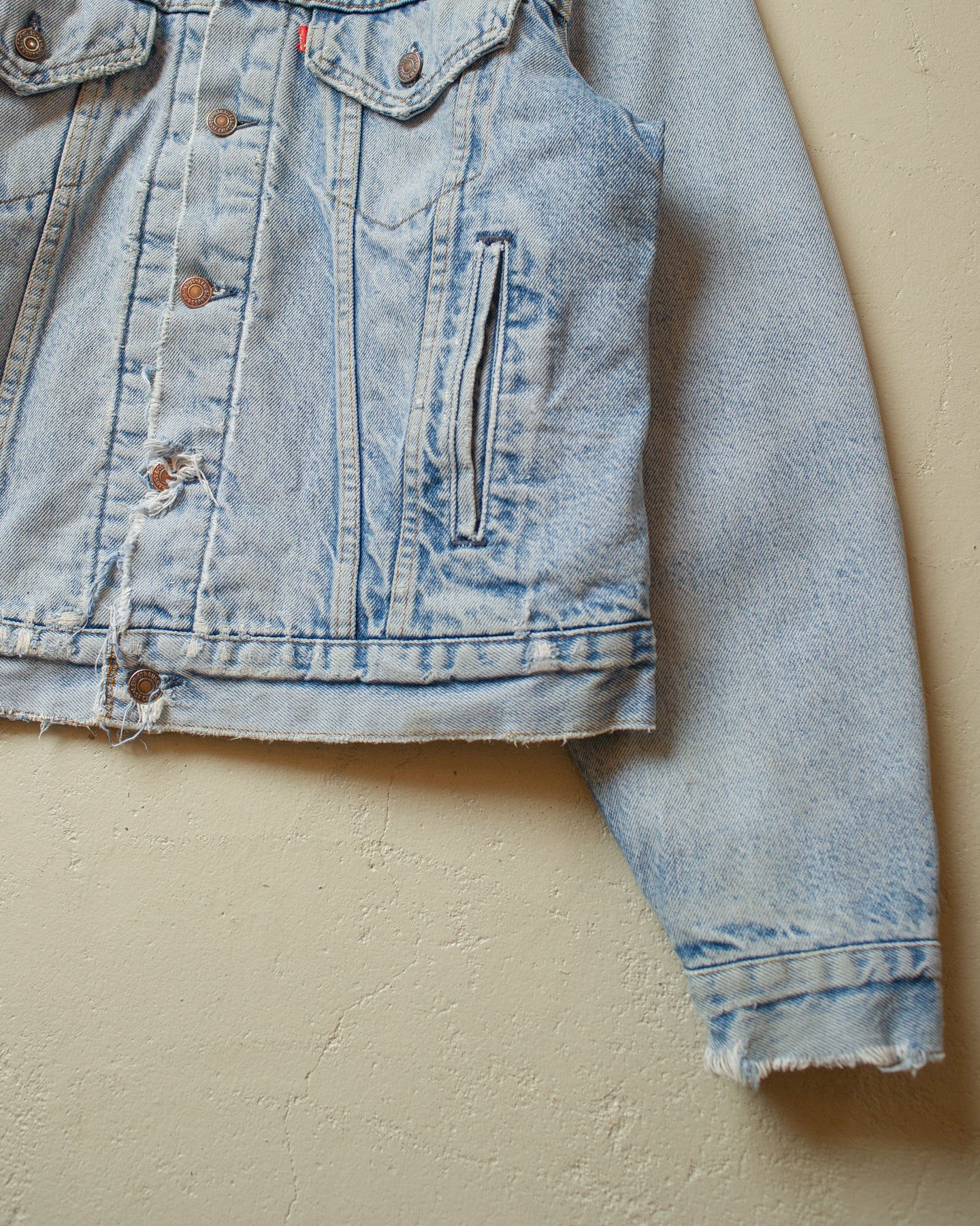 1980s distressed Levi´s blanket lined Type 3 Denim Jacket blue - M/L