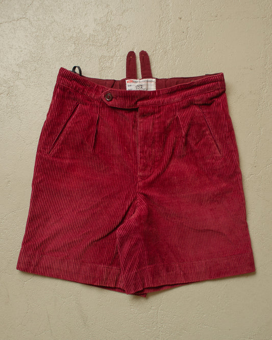 1930s/40s Reproduction Corduroy Shorts burgundy - W26,5