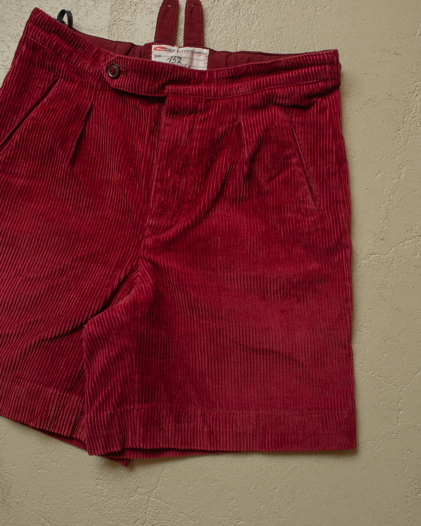 1930s/40s Reproduction Corduroy Shorts burgundy - W26,5